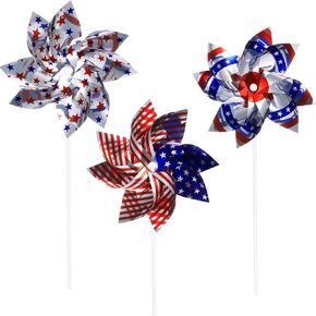 Sumind 15 قطعة يوم تذكاري العلم الأمريكي الرابع من يوليو النجوم الوطنية pinwheels و stripes pinwheels العلم ديكورات الحفلات الوطنية للاستقلال يوم الزخرفة حفلة الحفل