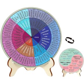 مشاعر العجلات علاج مكتب مكتب مكتب ، هدايا الصحة العقلية على الوجهين هدايا العواطف بطاقة مخطط مع هدايا المعالج ديكور المكتب للنساء معالج المشورة للمدرسة