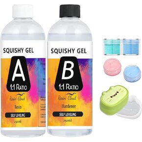 السيليكون السائل لصانع الاسفنج ، ومطاط مطاط السيليكون الناعم الفائق 1: 1 مزيج نسبة AB ل taba squishy ، صب مخلب القط ، DIY هدية الضغط (واضح)