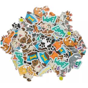Pet Foam Peel and Stick Stickers - Self Adhesive DIY Craft - Dogs, Cats, Puppies, Kittens, Paw Prints, and More! - 144 Piece