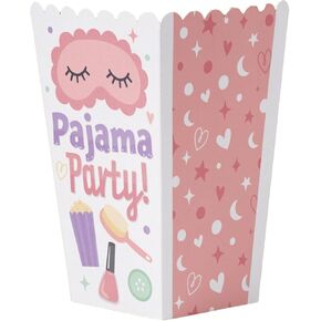 Big Dot of Happiness Pajama Slumber Party - Sleepover Favor Boxes, Birthday Party Popcorn Boxes, Treat Bag for Girls, Special Snack Box Set - 12 Ct