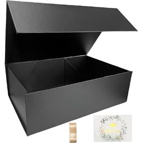 مربع الهدايا المغناطيسي 10.6x7.4x3.3 بوصة مع صناديق هدايا مستطيل قابلة للطي لودز لحفلات الزفاف أعياد ميلاد عيد الميلاد وأكثر (أبيض)