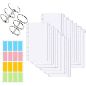 25pcs A6 مقاوم للماء PVC POUCH CINTINGERETELETES BATSES SHIPPER BOLDERS 2 من ثلاث حلقات لحقيبة حاكمة مستديرة ، وتخزين إبر حياكة الكابل ، حامل إبرة الحياكة (واضح)