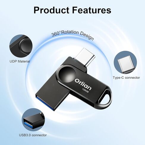 محرك أقراص فلاش USB 3.0 مزدوج سعة 256 جيجابايت، محرك أقراص فلاش USB-C وUSB-A فريد من نوعه UDP مقاوم للماء USB C محرك أقراص فلاش معدني نحيف على شكل إبهام محرك ذاكرة محمول OTG محرك فلاش للكمبيوتر الشخصي والكمبيوتر اللوحي والهاتف الذكي in Kuwait