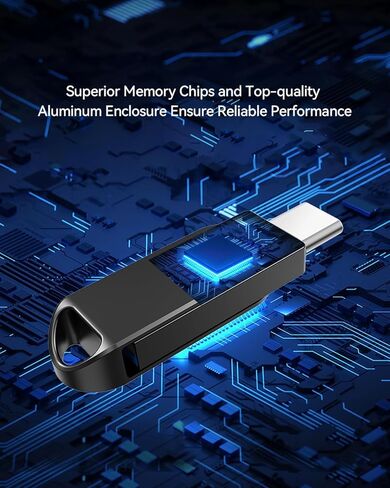 محرك أقراص فلاش USB 3.0 مزدوج سعة 256 جيجابايت، محرك أقراص فلاش USB-C وUSB-A فريد من نوعه UDP مقاوم للماء USB C محرك أقراص فلاش معدني نحيف على شكل إبهام محرك ذاكرة محمول OTG محرك فلاش للكمبيوتر الشخصي والكمبيوتر اللوحي والهاتف الذكي in Kuwait