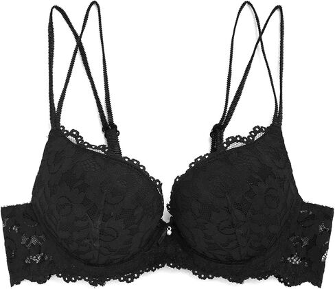 Women Lace Push Up Bras Add Two Cups Size Thick Padded Plunge Cleavage Underwire Bra in Kuwait