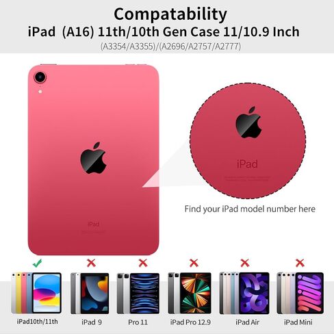 for iPad (A16) 11th/10th Gen 11"/10.9" Case with Pencil Holder, Gray in Kuwait