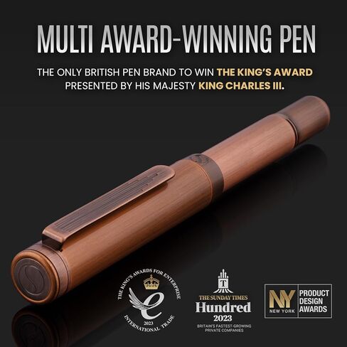 Scriveiner EDC قلم كرة الدوارة الفاخرة ، قلم جيب ثقيل مذهل ، نهائيات نحاسية مصقولة باليد ، حزمة مع لعبة Rollerball Elcling Fine - 4 عبوات كرة الدوارة في صندوق واحد in Kuwait