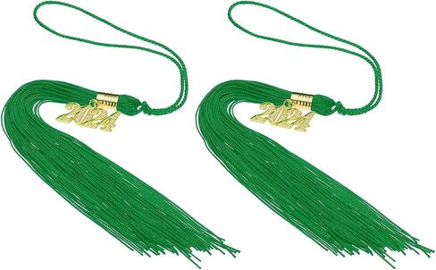 PATIKIL 2 Pcs Graduation Tassel with 2024 Gold Charm, Graduation Cap Tassel 2024 Year Graduation Tassels for Graduation Party Ceremonies Souvenir, Green in Kuwait
