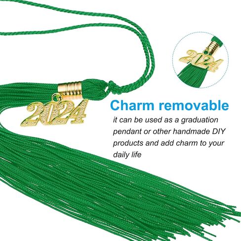 PATIKIL 2 Pcs Graduation Tassel with 2024 Gold Charm, Graduation Cap Tassel 2024 Year Graduation Tassels for Graduation Party Ceremonies Souvenir, Green in Kuwait
