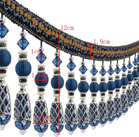 خرز شرابة الهامش تقليم الأقمشة هامش تشذيب الستار الزخرفية شرابات هامشات لامعة البوهو بوهو تزيين خياطة القطع المفروش in Kuwait