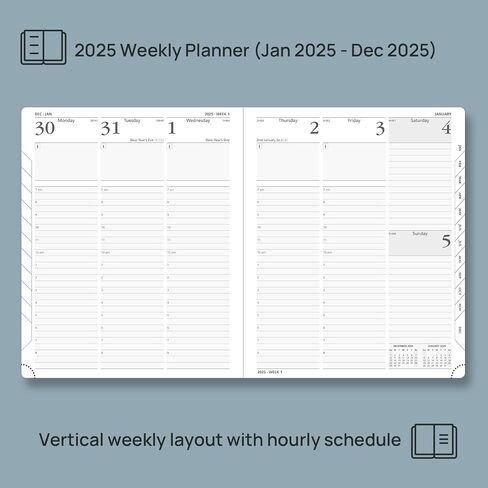 POPRUN Planner 2025-2026, (Medium 6.5'' x 8.5'' Hard Cover) Academic Calendar (July 25-June 26) Daily Weekly and Monthly Appointment Book with Hourly Time Slots, Monthly Tabs, 100 GSM - Midnight Green in Saudi Arabia