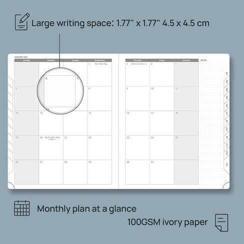 POPRUN Planner 2025-2026, (Medium 6.5'' x 8.5'' Hard Cover) Academic Calendar (July 25-June 26) Daily Weekly and Monthly Appointment Book with Hourly Time Slots, Monthly Tabs, 100 GSM - Midnight Green in Saudi Arabia