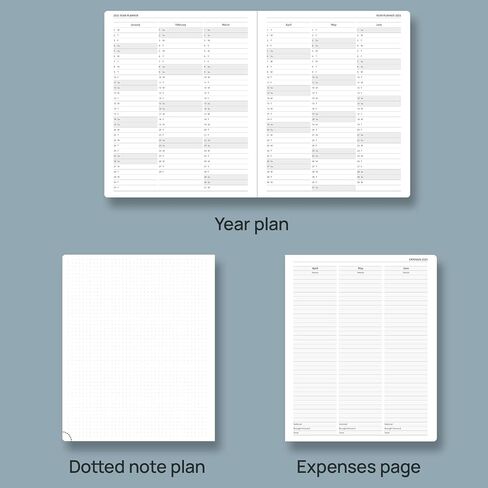 POPRUN Planner 2025-2026, (Medium 6.5'' x 8.5'' Hard Cover) Academic Calendar (July 25-June 26) Daily Weekly and Monthly Appointment Book with Hourly Time Slots, Monthly Tabs, 100 GSM - Midnight Green in Saudi Arabia