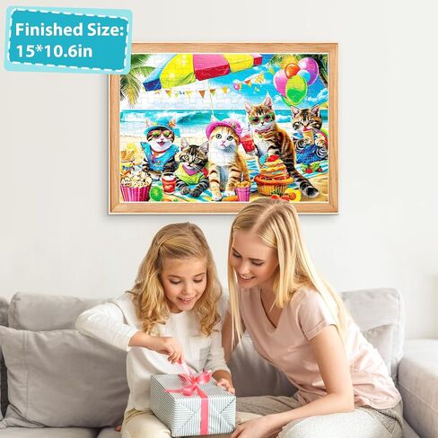 Puzzles for Kids Ages 4-8 6-8 8-10 Year Old and Seniors - Funny Cats Puzzle Beach Kitten Jigsaw Puzzles, 100 Piece Puzzle for Toddler Children Learning Educational Puzzles Toys for Boys and Girls in Saudi Arabia
