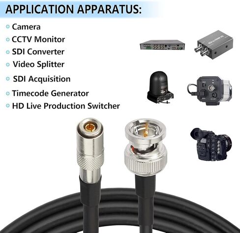 Superbat DIN to SDI BNC Cable 20inch 2-Pack DIN 1.0/2.3 to BNC Male Cable | Belden 1855A for Blackmagic BMCC/BMPCC Video Assist 4K Transmissions HyperDeck Cameras 2pcs in Saudi Arabia