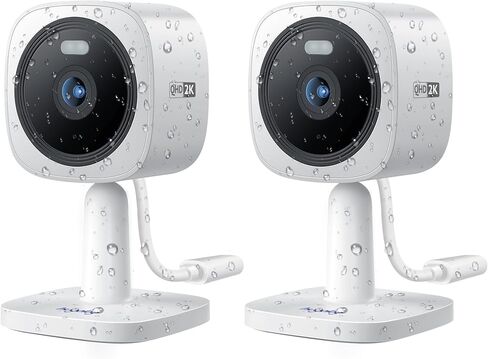 Hugolog Security Cameras Outdoor, Cameras for Home Security Indoor Camera, Color Night Vision, Spotlight, 2-Way Audio, US Cloud & Local Storage, White in Kuwait