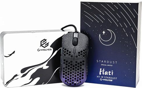 Gwolves Hati HTM Ultra Lightweight Honeycomb Design Wired Gaming Mouse 3389 Sensor - PTFE Skates - 6 Buttons - Only 58G(Violet) in Kuwait