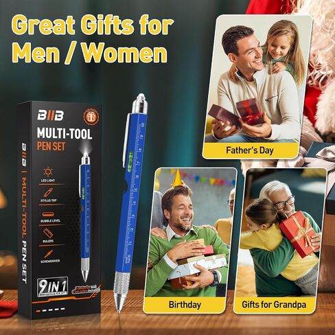 BIIB Stocking Stuffers هدايا للرجال، 9 في 1 هدايا للرجال متعددة الأدوات لعيد الميلاد، هدايا للأب الذي لا يريد شيئًا، هدايا أبي له الجد، هدايا الفيل الأبيض للبالغين، أدوات الأدوات للرجال in Kuwait