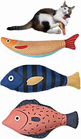 Tails & Tales Cat Toys Fish, Catnip & Crinkle Sound Plush, Bite-Resistant & Soft Interactive Toys for Indoor Cats & Kittens, Reduces Stress & Encourages Activity, Pack of 3 in Saudi Arabia