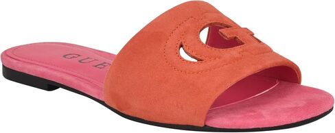 Guess Women's TASHIA Flat Sandal, Gold 788, 6 in Saudi Arabia