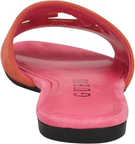 Guess Women's TASHIA Flat Sandal, Gold 788, 6 in Saudi Arabia