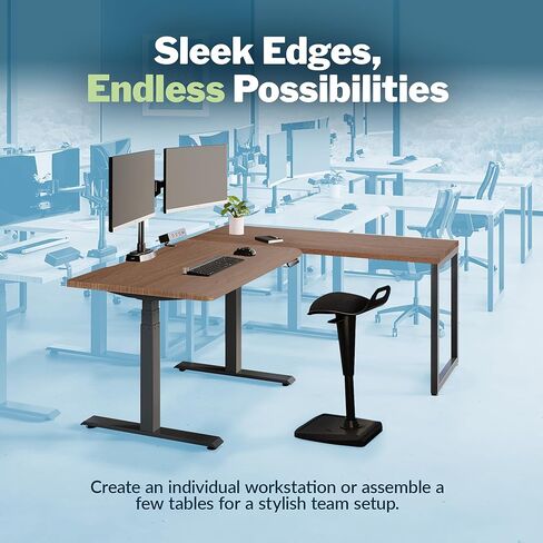 Vari Table 48x24 - مكتب الكمبيوتر الحديث مع تشطيب صفح متين وساقين رفيعة - مثالية للألعاب أو المنزل أو المكتب - محطة عمل مستقلة أو طاولة جانبية للركن - الجوز in Kuwait