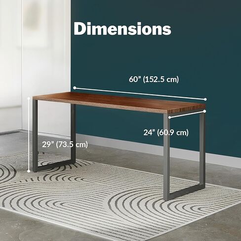 Vari Table 48x24 - مكتب الكمبيوتر الحديث مع تشطيب صفح متين وساقين رفيعة - مثالية للألعاب أو المنزل أو المكتب - محطة عمل مستقلة أو طاولة جانبية للركن - الجوز in Kuwait