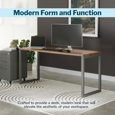 Vari Table 48x24 - مكتب الكمبيوتر الحديث مع تشطيب صفح متين وساقين رفيعة - مثالية للألعاب أو المنزل أو المكتب - محطة عمل مستقلة أو طاولة جانبية للركن - الجوز in Kuwait