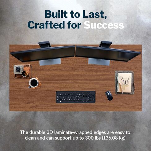 Vari Table 48x24 - مكتب الكمبيوتر الحديث مع تشطيب صفح متين وساقين رفيعة - مثالية للألعاب أو المنزل أو المكتب - محطة عمل مستقلة أو طاولة جانبية للركن - الجوز in Kuwait