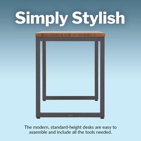 Vari Table 48x24 - مكتب الكمبيوتر الحديث مع تشطيب صفح متين وساقين رفيعة - مثالية للألعاب أو المنزل أو المكتب - محطة عمل مستقلة أو طاولة جانبية للركن - الجوز in Kuwait