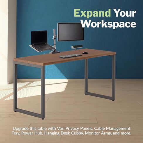 Vari Table 48x24 - مكتب الكمبيوتر الحديث مع تشطيب صفح متين وساقين رفيعة - مثالية للألعاب أو المنزل أو المكتب - محطة عمل مستقلة أو طاولة جانبية للركن - الجوز in Kuwait