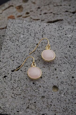 أقراط ذهبية عيار 14 قيراط للنساء مصنوعة يدويًا من مجوهرات اليشم الأخضر أقراط من الحجر الأخضر للنساء أقراط متدلية من جوهرة الميلاد هدية بمناسبة الذكرى السنوية للتخرج والعودة إلى المدرسة (ذهب أصفر + أخضر فاتح) in Kuwait