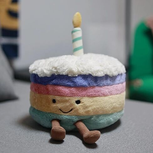 Birthday Cake Plush, 7.9" Cute Birthday Stuffed Animal for Girls, Funny Food Plushie, Soft Smile Cake Toy Gift for Kids(Birthday Cake) in Kuwait