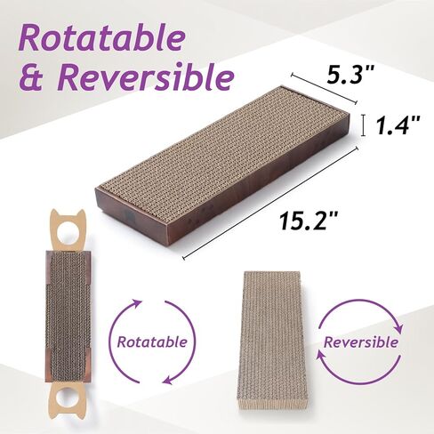 Necoichi Cardboard Hang & Scratch Doohnob Cat Scratcherfor Idour Cats - Cat Scratfer Board ، Cat Scratch Pad Thip مع قابلية الاستخدام القابلة للانعكاس والراحة الإضافية للجدار (البلوط) in Kuwait