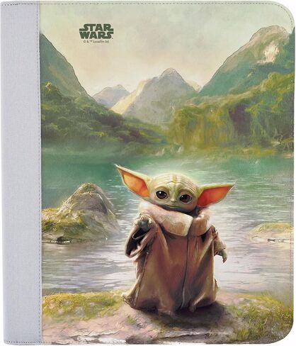 Erin Condren Large Stand-Up Folio - Slate Blue With Star Wars Grogu's Path Classic Colorful Design | On The Go Organization System For Planners, Notebooks, Journals, Laptops, or Tablets in Saudi Arabia