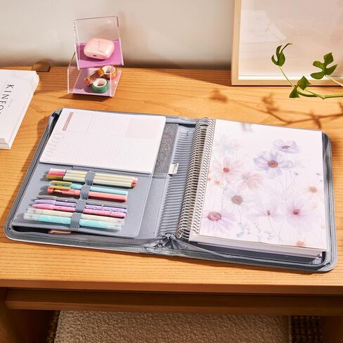 Erin Condren Large Stand-Up Folio - Slate Blue With Star Wars Grogu's Path Classic Colorful Design | On The Go Organization System For Planners, Notebooks, Journals, Laptops, or Tablets in Saudi Arabia