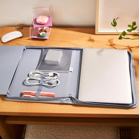 Erin Condren Large Stand-Up Folio - Slate Blue With Star Wars Grogu's Path Classic Colorful Design | On The Go Organization System For Planners, Notebooks, Journals, Laptops, or Tablets in Saudi Arabia