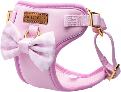 Step in Dog Harness, No Pull No Choke, Durable Polyester Breathable mesh, Adjustable Strap, Quick Release Gold Hardware Metal Buckle, Soft Edges for Comfort (Pink, Medium) in Saudi Arabia