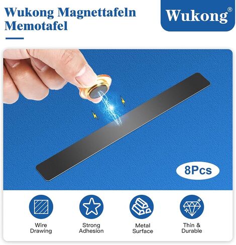Wukong 4 Pack | 30x3cm(11.81 x 1.18) Magnetic Stainless White Boards Strips, Adhesive Backing Bulletin Bar Board, Memo Board with 16Pcs Colorful Magnets for Office, Home, Photo Wall, Documents in Saudi Arabia