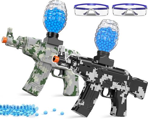 2 Pack Splat Gun Electric Toys Gun with Gel Ball Blaster,AKM-47 Splatter Ball Gun for Outdoor Activities-Fighting Shooting Team Game, Ages 15+(Double Gel Guns) in Saudi Arabia