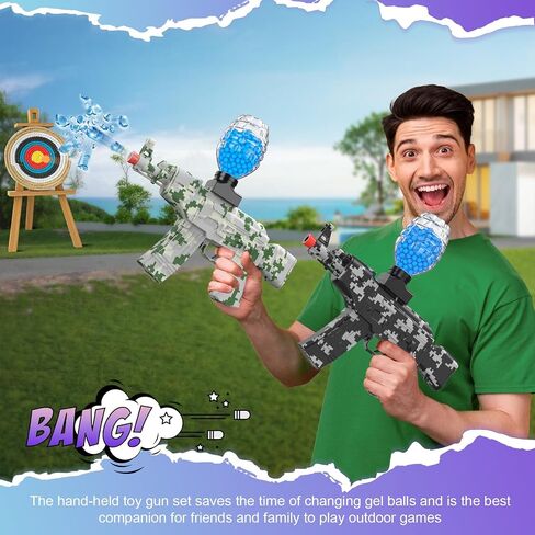 2 Pack Splat Gun Electric Toys Gun with Gel Ball Blaster,AKM-47 Splatter Ball Gun for Outdoor Activities-Fighting Shooting Team Game, Ages 15+(Double Gel Guns) in Saudi Arabia