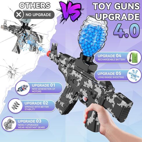 2 Pack Splat Gun Electric Toys Gun with Gel Ball Blaster,AKM-47 Splatter Ball Gun for Outdoor Activities-Fighting Shooting Team Game, Ages 15+(Double Gel Guns) in Saudi Arabia