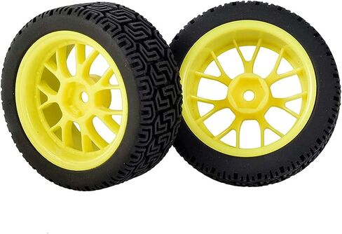 4PCS RC Rally Car Plastic Wheel Rims Tires and Rubber Tyres 68mm for 1/10 RC On-Road Flat Run Racing Car for Tamiya HSP HPI WR8 TT02 WLtoys Kyosho (Vintage-Black) in Saudi Arabia