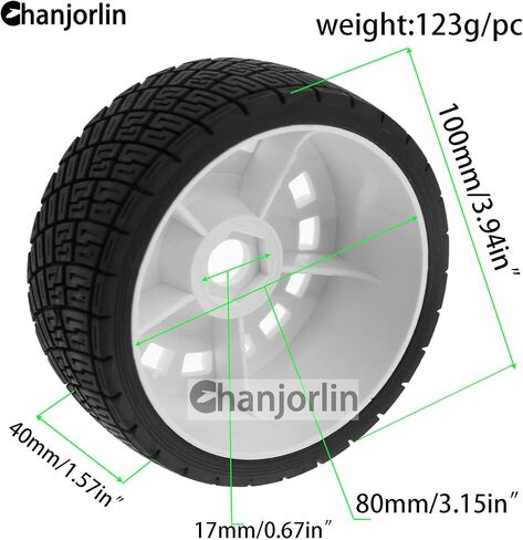 1/8 RC On Road Tires And Plastic Street Wheels 17mm Hex OD 3.94'' 1/7 Rally Racing Tyres For 1:8 1:7 Touring Street Drift Car Tamiya HPI WR8 HSP ARRMA Redcat Losi Kyosho GT2 VRX W10 (White) in Kuwait
