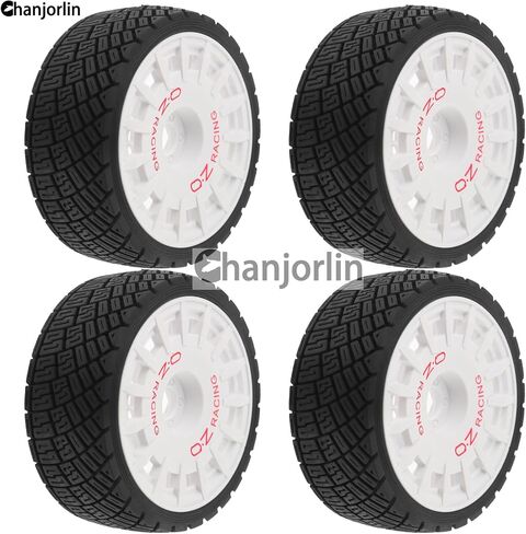1/8 RC On Road Tires And Plastic Street Wheels 17mm Hex OD 3.94'' 1/7 Rally Racing Tyres For 1:8 1:7 Touring Street Drift Car Tamiya HPI WR8 HSP ARRMA Redcat Losi Kyosho GT2 VRX W10 (White) in Kuwait
