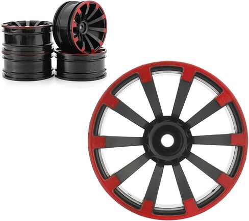 RC Plastic Wheel and Tire Set,WONFAST RC Drift Car 63mm Hard Tyres 12mm Hub Wheel for 1/10 On-Road Drifting Car Parts for HSP Tamiya HPI Kyosho TT02 (Silver) in Saudi Arabia
