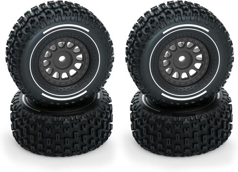 4Pcs RC Tires and Wheel for 1/14 Mojave Grom,RC Front/Rear Wheel Tires (Black) in Saudi Arabia