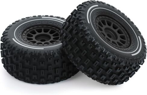 4Pcs RC Tires and Wheel for 1/14 Mojave Grom,RC Front/Rear Wheel Tires (Black) in Saudi Arabia