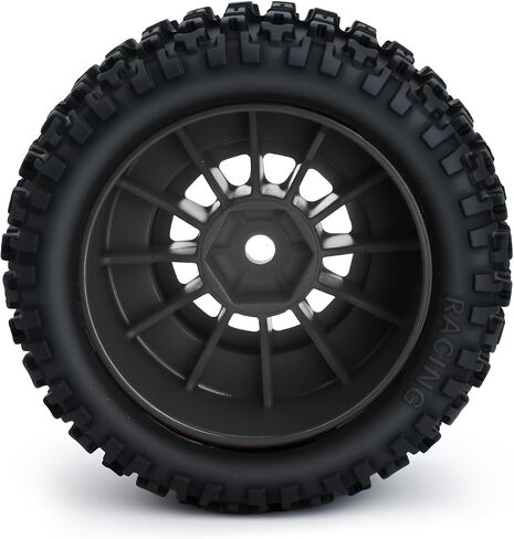 4Pcs RC Tires and Wheel for 1/14 Mojave Grom,RC Front/Rear Wheel Tires (Black) in Saudi Arabia